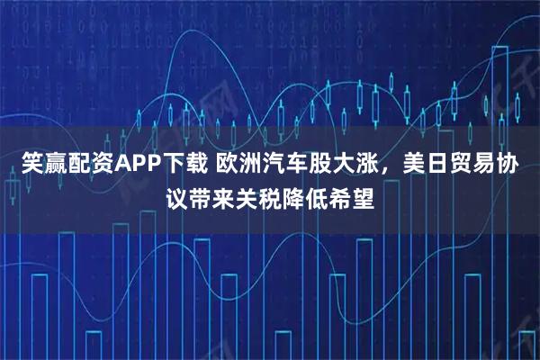 笑赢配资APP下载 欧洲汽车股大涨，美日贸易协议带来关税降低希望