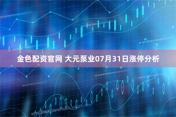金色配资官网 大元泵业07月31日涨停分析
